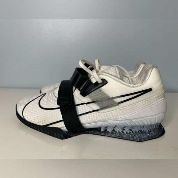 Nike Romaleos 4 White Black Men Weightlifting Cross Training Crossfit Shoes - Picture 2 of 10